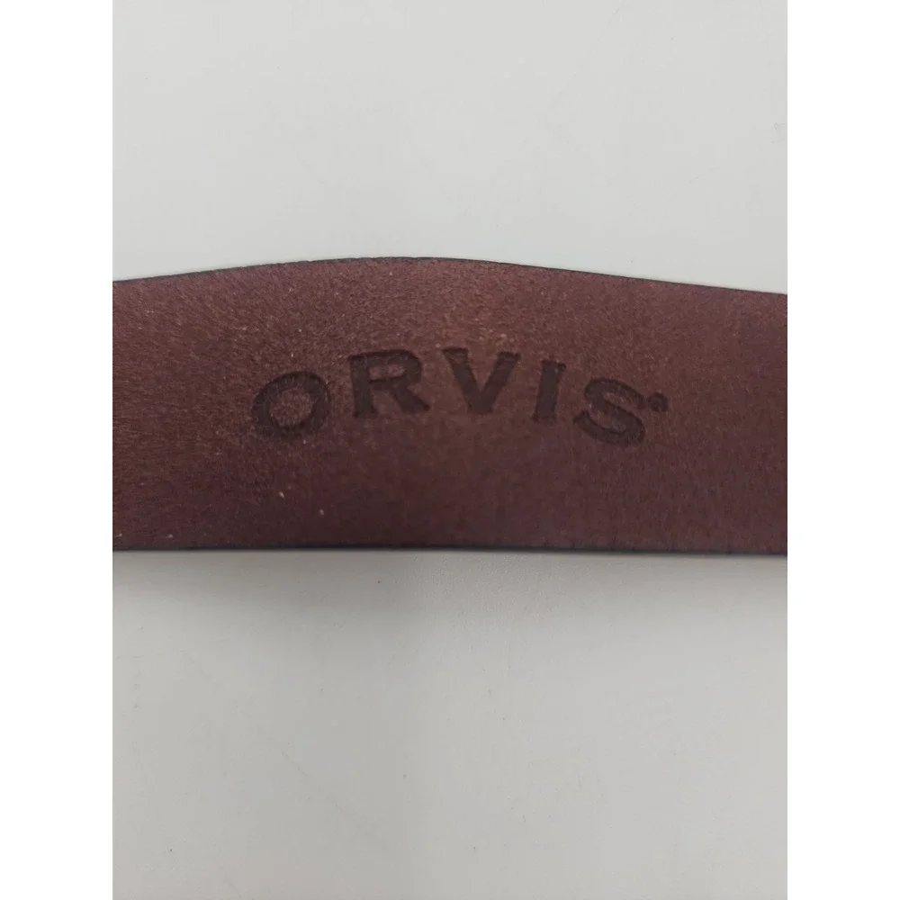 ORVIS Hoof Pick Belt, Brown Leather, Brass Buckle, Sz 40, 44.5